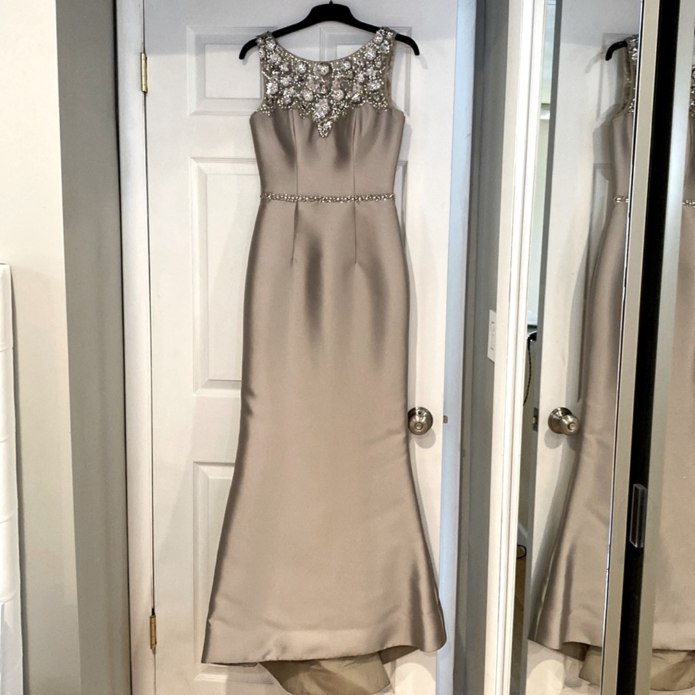 Eleni Elias silver evening gown